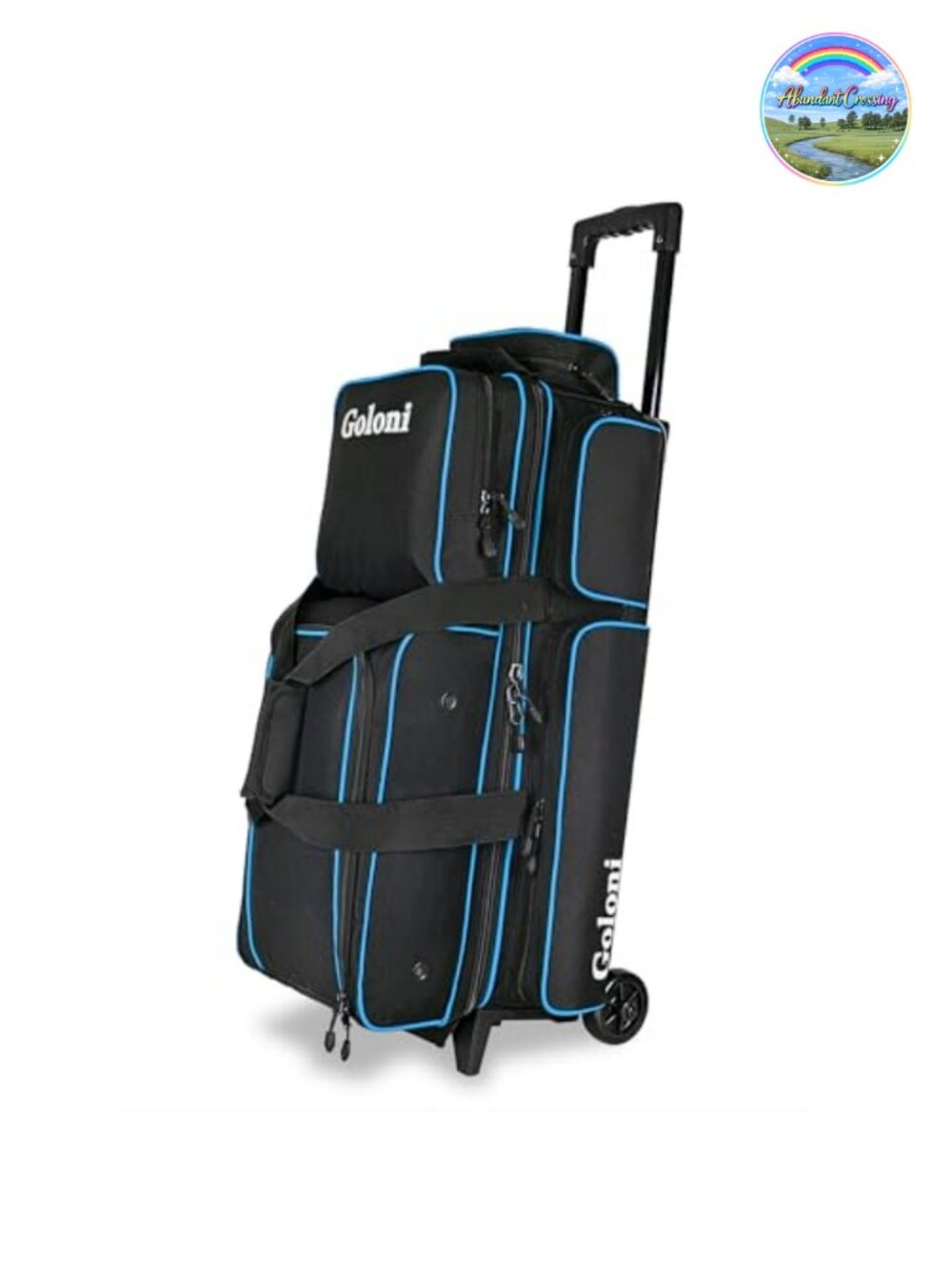 3 Ball Bowling Bag with Wheels - Rolling Tote with Telescoping Handle